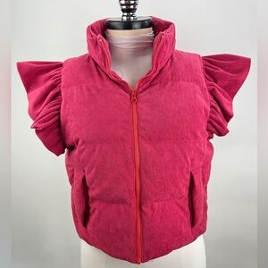💚 2646. Pink Corduroy Puffer Vest
